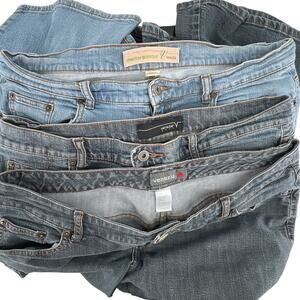 Denim Blue Jean Fabric Crafting Crafting Quilting Sewing Upcycle Plus Size 4lb